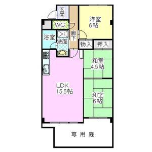 ユニーブル薬師山(3LDK/1階)の間取り写真