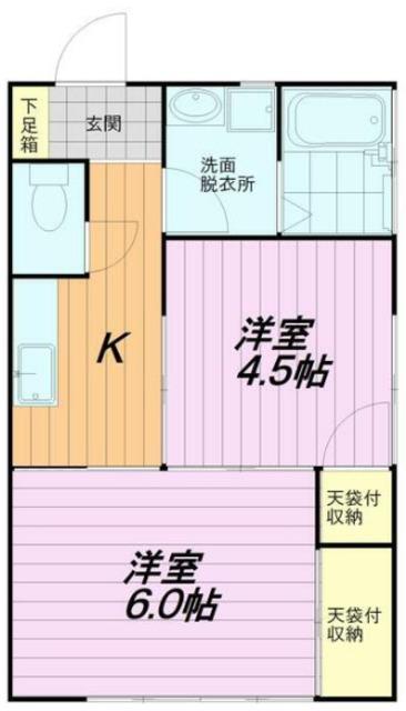 村上コーポ(2K/1階)の間取り写真