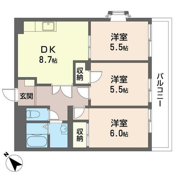 フィラステイツL(3DK/3階)の間取り写真