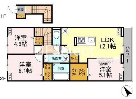 YAMAJUII(3LDK/2階)の間取り写真