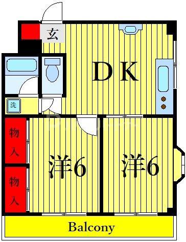 第3マルヨシビル(2DK/4階)の間取り写真
