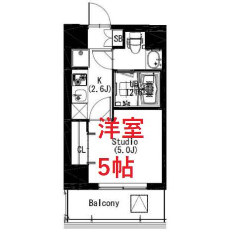 エスティメゾン戸越(1K/1階)の間取り写真