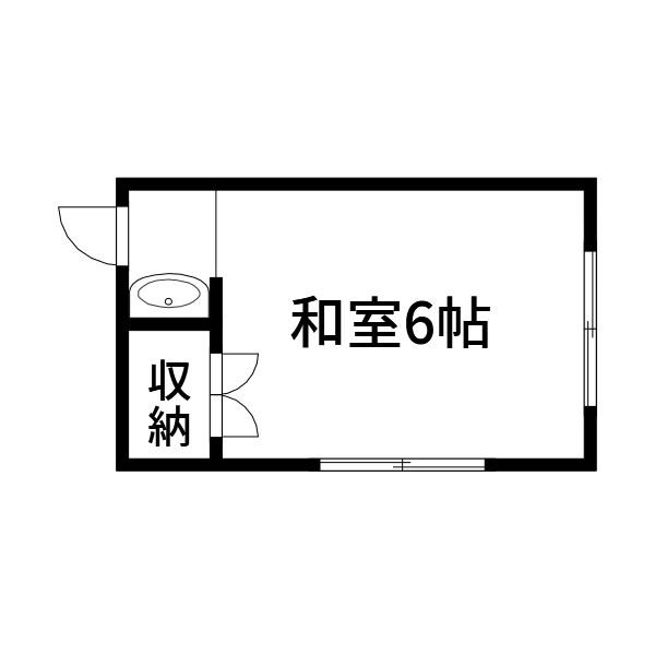 水光荘(ワンルーム/1階)の間取り写真
