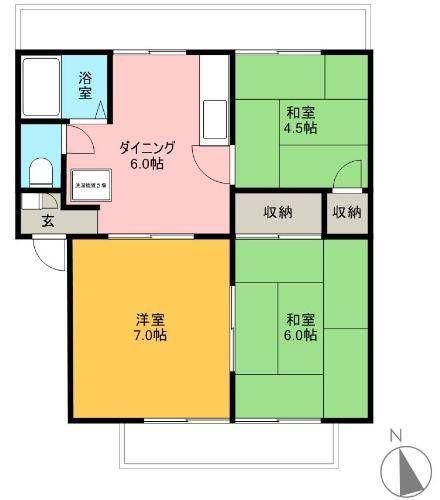 ビバライフ(3DK/3階)の間取り写真
