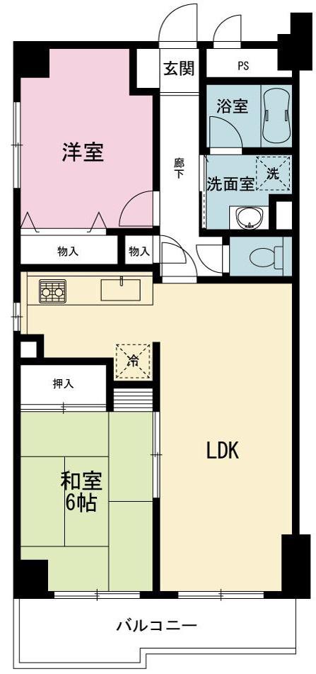 第2メゾン鈴栄(2LDK/3階)の間取り写真