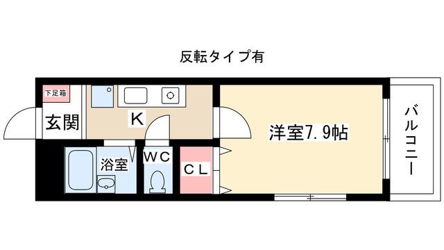 グランモール一社(1K/1階)の間取り写真
