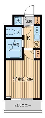 ザ・パーククロス市ヶ谷(1K/3階)の間取り写真