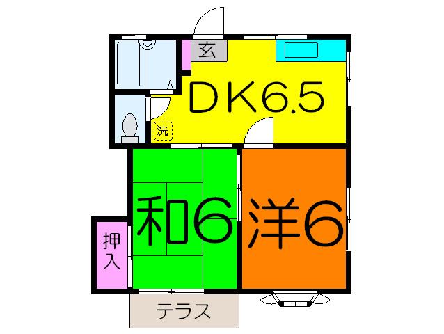 メゾンサクライ(2DK/1階)の間取り写真