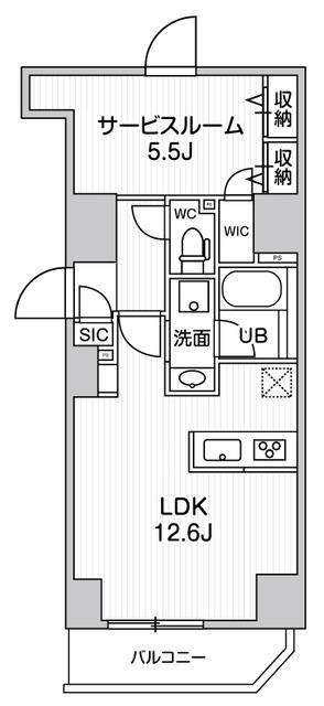 S-RESIDENCE入谷ALESIA(ワンルーム/3階)の間取り写真