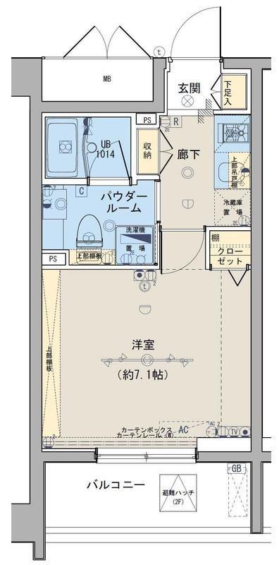 ブライズ恵比寿(1K/1階)の間取り写真