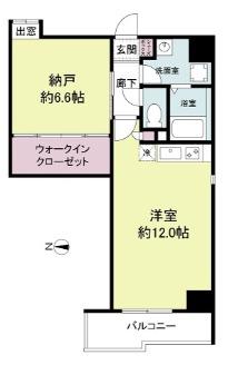 レジディア堺筋本町(1LDK/10階)の間取り写真
