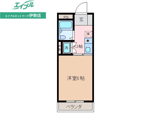 そうりょうハイツ(1K/2階)の間取り写真