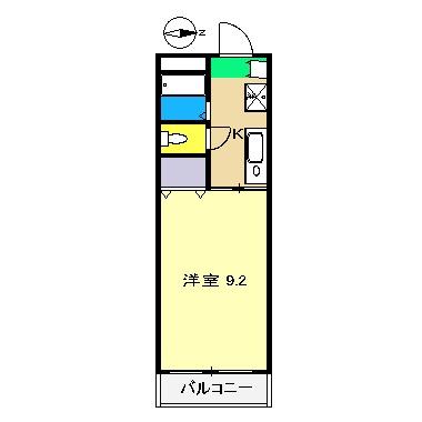 メゾングロワール(1K/2階)の間取り写真
