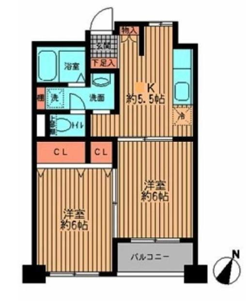 プライムアーバン勝どき(2K/9階)の間取り写真
