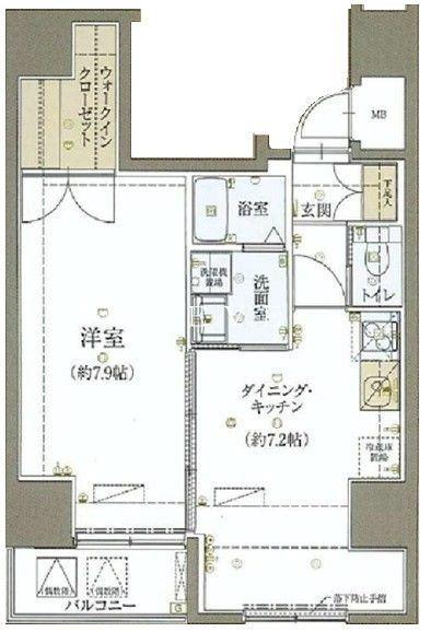 リヴシティ神田(1DK/7階)の間取り写真