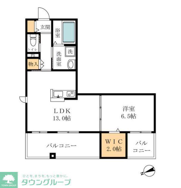コルティーレ本中山(1LDK/2階)の間取り写真