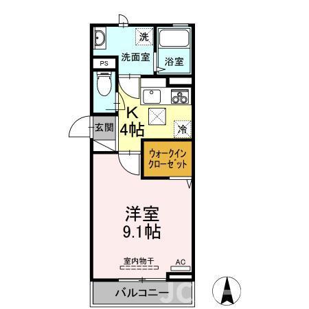 PRIMAVERA(1K/1階)の間取り写真