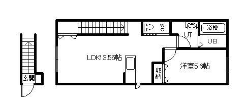 NEO-AT(1LDK/2階)の間取り写真