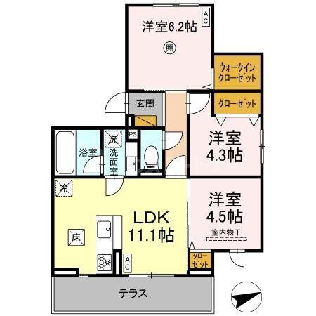 IRENE(3LDK/1階)の間取り写真