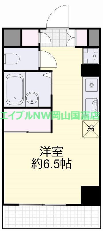 GV備岡(ワンルーム/10階)の間取り写真