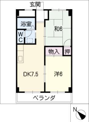 サンハイツイトー(2DK/3階)の間取り写真