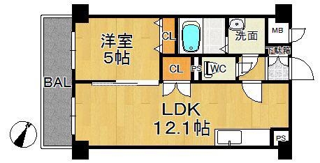 ASプレミアム関屋金衛町(1LDK/2階)の間取り写真