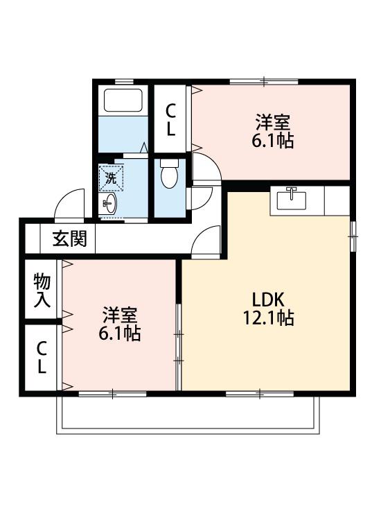 ブリエ21(2LDK/1階)の間取り写真