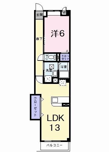 ＪＲ牟岐線 阿波中島駅 徒歩14分 2階建 築21年(1LDK/2階)の間取り写真