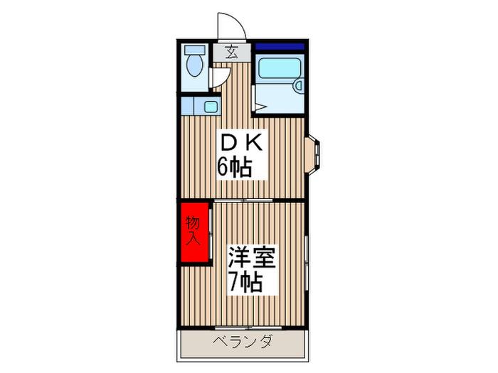 コーポラベンダー(1DK/3階)の間取り写真