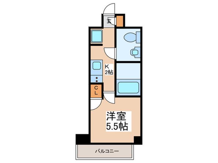 リライア横濱ノース SIDE(1K/3階)の間取り写真