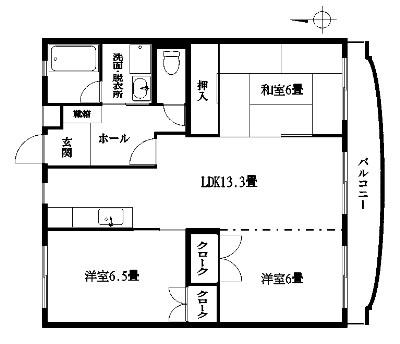 リブェールT(3LDK/3階)の間取り写真