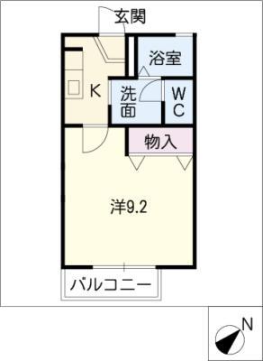 マイウェイディアス21(1K/2階)の間取り写真