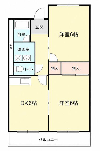 コーポ西台(2DK/2階)の間取り写真