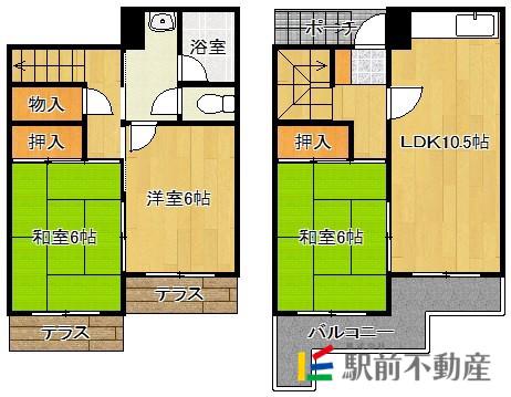 高宮多賀ハイツ(3LDK/1階)の間取り写真