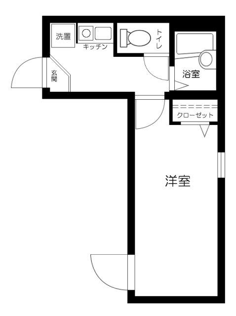 COZY大井公園(1K/1階)の間取り写真