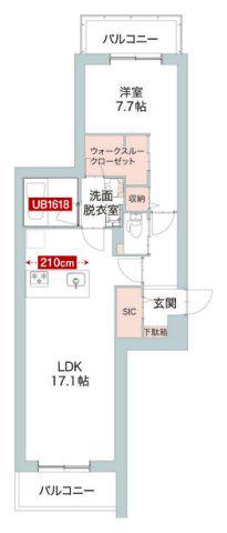 ル・フタバ(1LDK/3階)の間取り写真