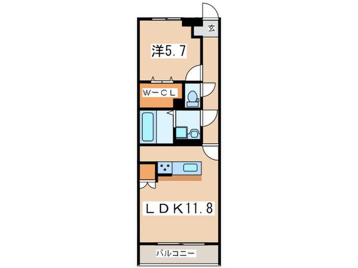 SEELE(1LDK/2階)の間取り写真