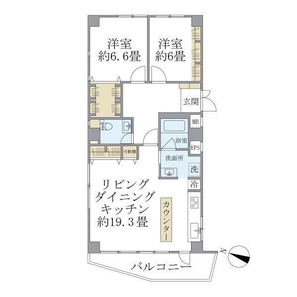 広尾GTビル(2LDK/8階)の間取り写真