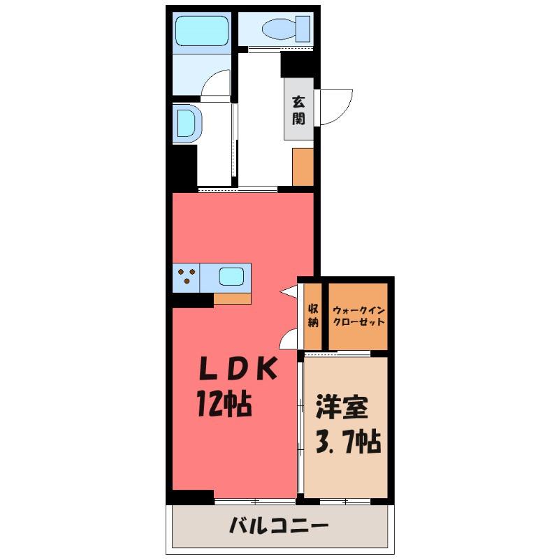 アトリエール(1LDK/1階)の間取り写真