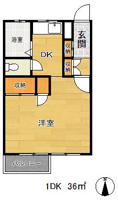 エルパラッツォ熊内(1DK/3階)の間取り写真