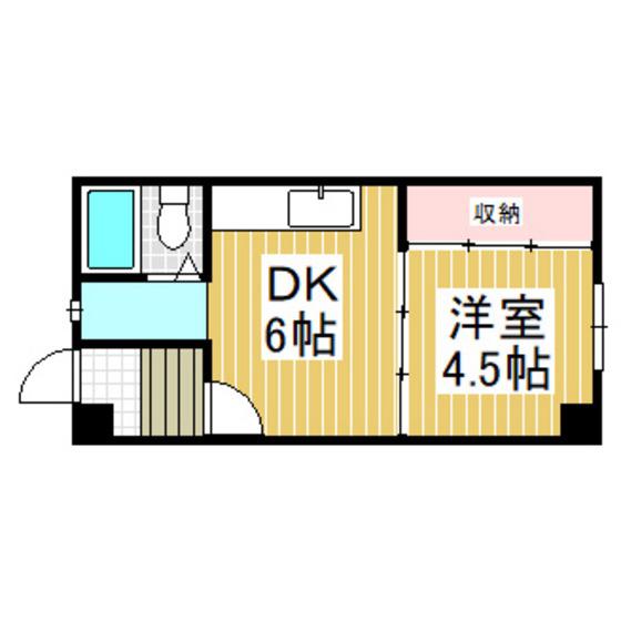 月海マンション(1DK/3階)の間取り写真