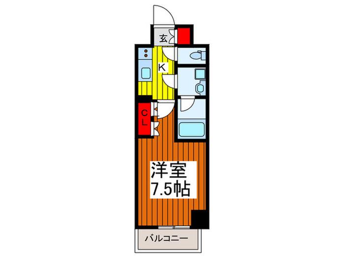 オープンブルーム川口(1K/7階)の間取り写真