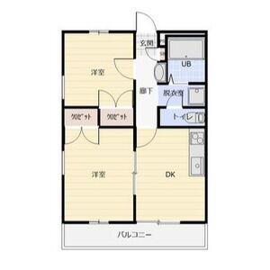 クレストK2(2DK/3階)の間取り写真