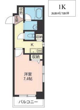 LASANTE品川シーサイドII(1K/2階)の間取り写真