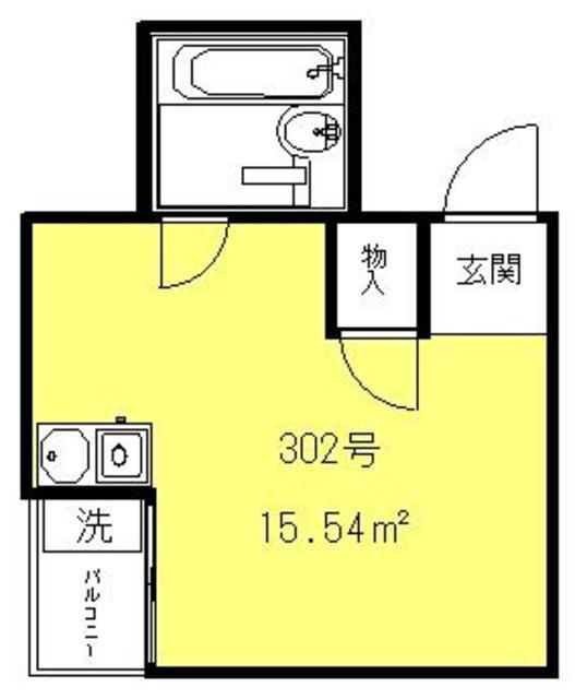 正和ハイツ(ワンルーム/3階)の間取り写真