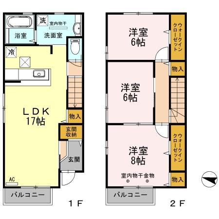 FLEUR CLAIR(3LDK/1階)の間取り写真