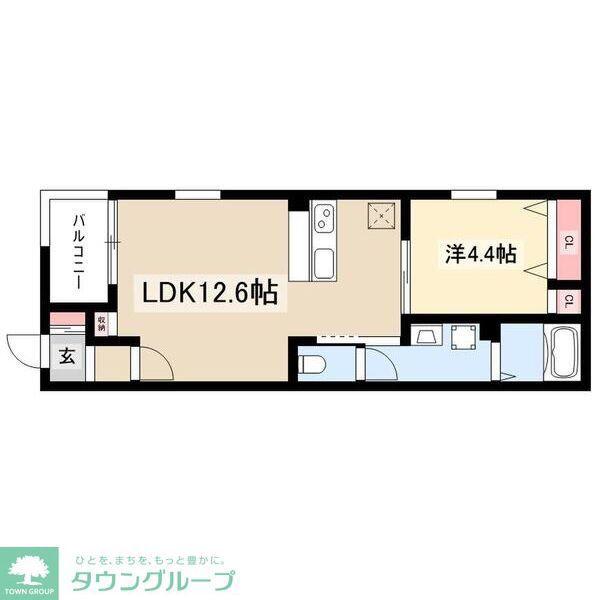 サンクレール八田(1LDK/3階)の間取り写真