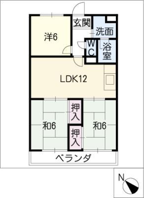 平島ハイツ(3LDK/2階)の間取り写真