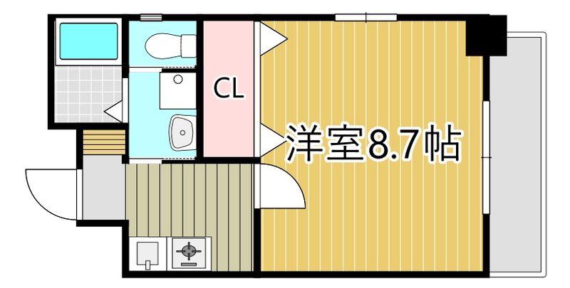 エスステージ箱崎(1K/6階)の間取り写真