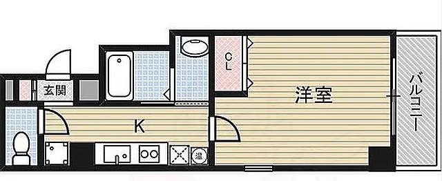 ルミエール瓦屋町(1K/7階)の間取り写真